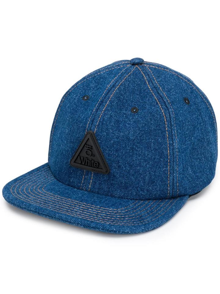 Off-white Bleached Denim Snapback Cap - Blue
