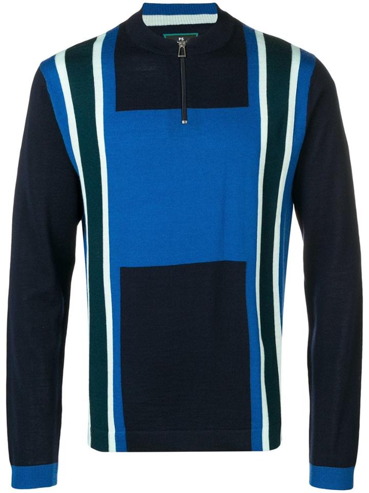 Ps Paul Smith Colour Block Sweater - Blue