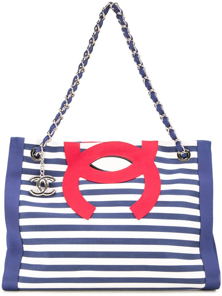 Chanel Vintage Cc 2way Marin Cruise Shoulder Tote Bag, Women's, Blue