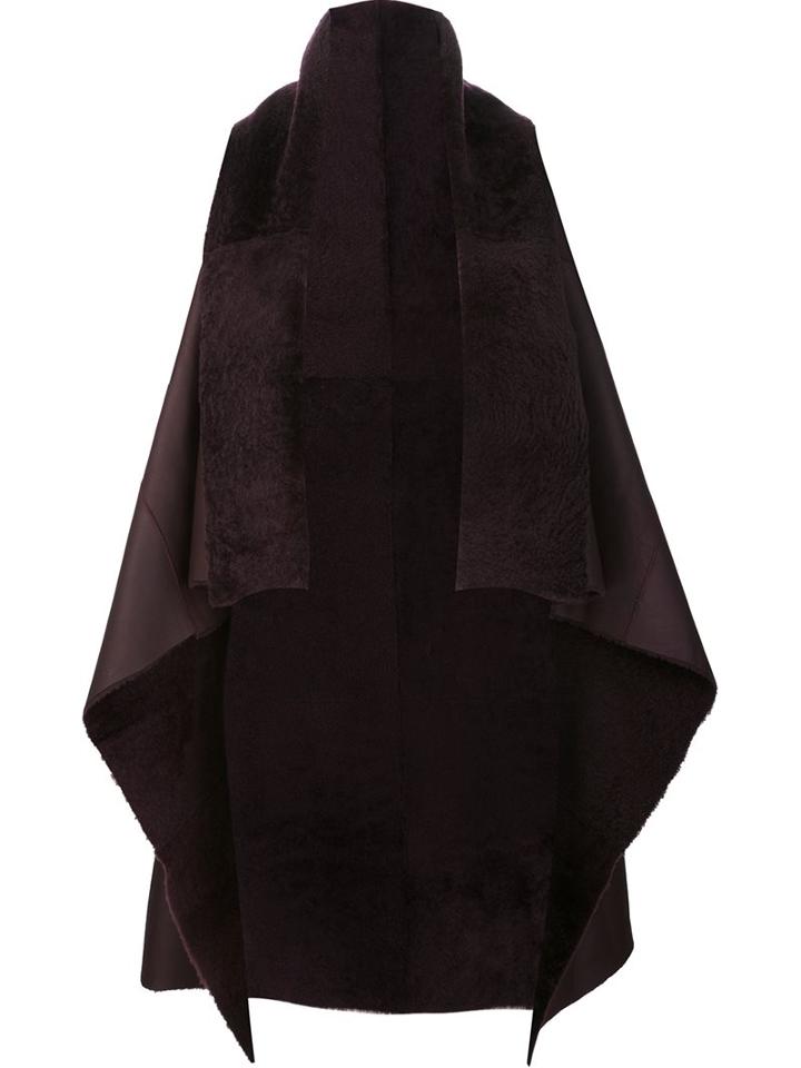 Giorgio Brato Sleeveless Cape, Women's, Size: 40, Black, Sheep Skin/shearling