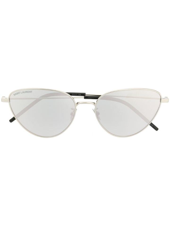 Saint Laurent Oval Sunglasses - Silver