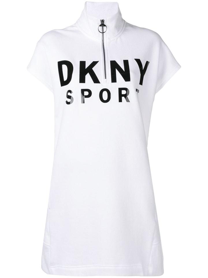 Dkny Shortsleeved Jersey Dress - White