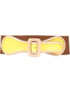 Marni Contrast Buckle Belt, Women's, Size: 75, Brown, Patent Leather/spandex/elastane