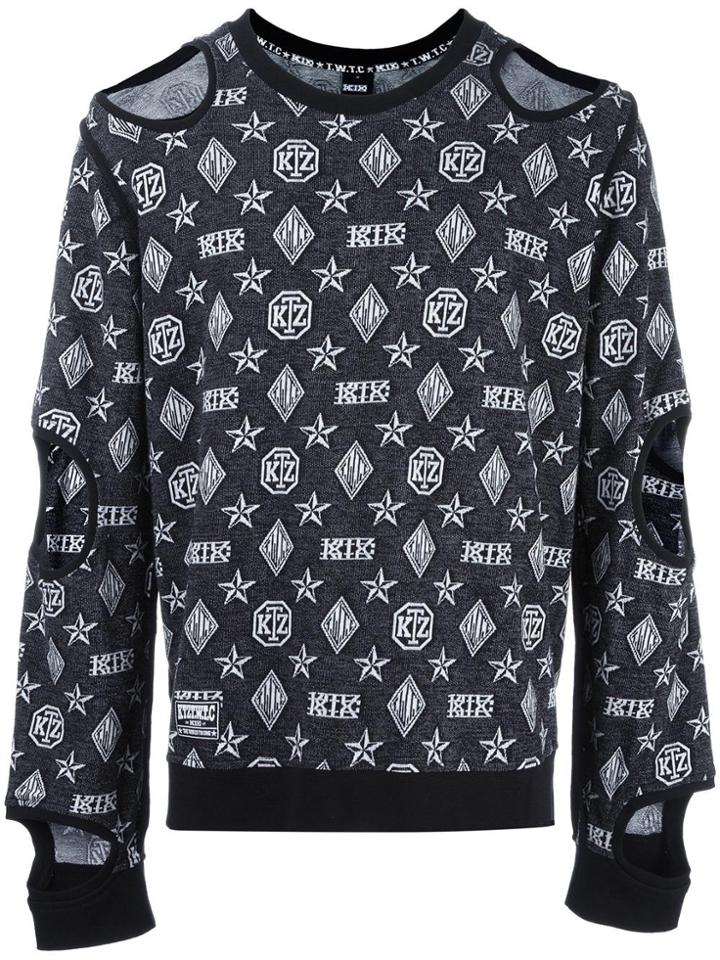 Ktz Inside Out Cut-off Sweatshirt - Black