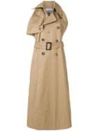 Facetasm Double-breasted Sleeveless Long Coat - Nude & Neutrals