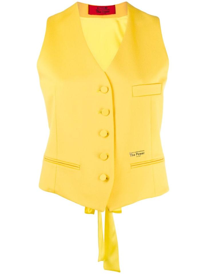 Styland Power Button-up Waistcoat - Yellow