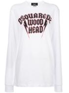 Dsquared2 Wood Head Print T-shirt - White