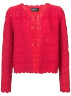 Yigal Azrouel Scallop Trim Cropped Cardigan - Red