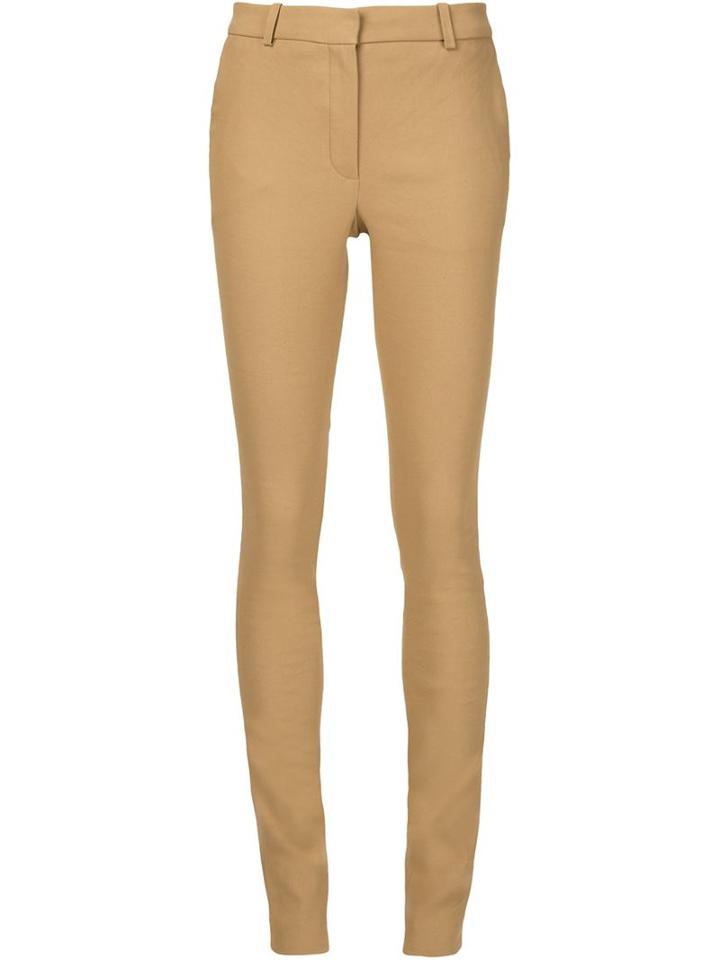 Lanvin Skinny Trousers, Women's, Size: 44, Nude/neutrals, Cotton/linen/flax/spandex/elastane/viscose