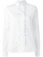 Maison Margiela Ruffled Placket Shirt, Women's, Size: 44, White, Cotton