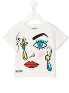 Moschino Kids Face Print T-shirt, Girl's, Size: 6 Yrs, White