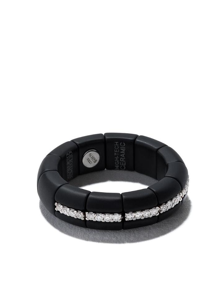 Roberto Demeglio 18kt White Gold Pura Ceramic And Diamond Ring - Black
