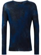 Avant Toi Tie-dye Jumper, Men's, Size: Medium, Blue, Silk/cashmere