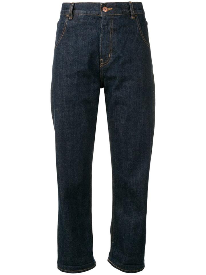 Ymc High-rise Cropped Jeans - Blue