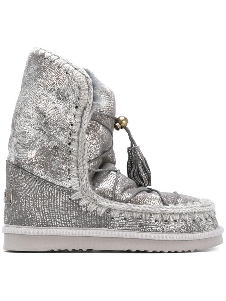 Mou Eskimo Dream Lace-up Boots - Metallic