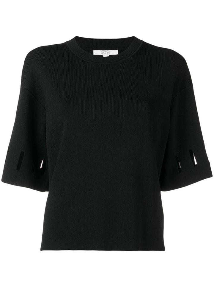 Dagmar Cut-detail Short Sleeve Top - Black
