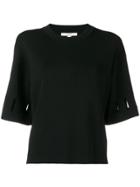 Dagmar Cut-detail Short Sleeve Top - Black