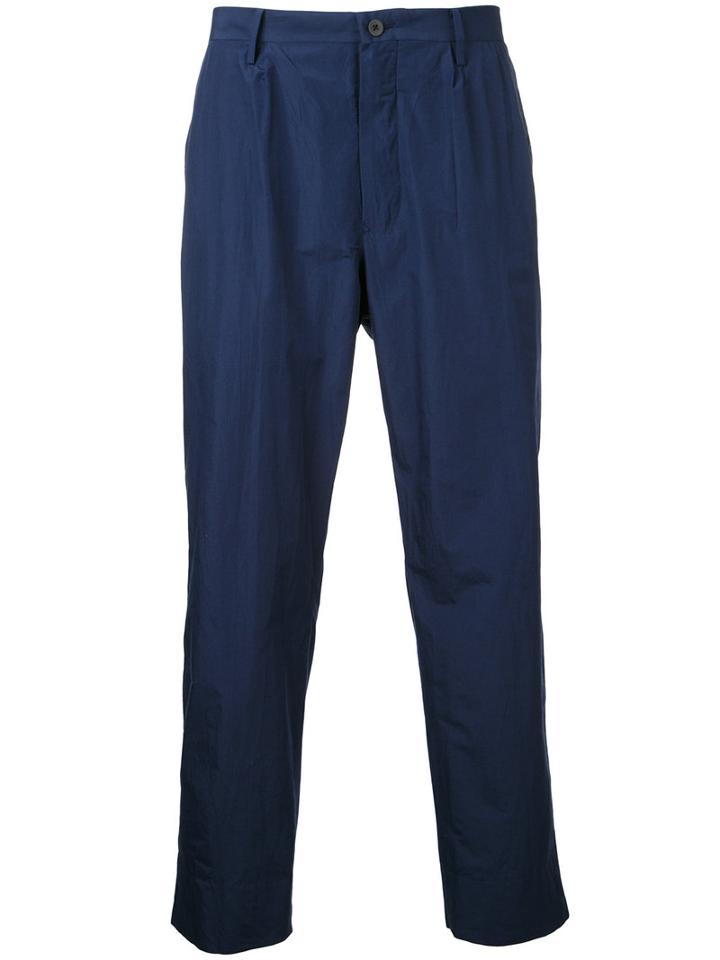 08sircus - Straight Cropped Trousers - Men - Cotton/polyester - 4, Blue, Cotton/polyester