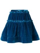 Alberta Ferretti Ruffled Mini Skirt - Blue