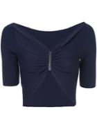 Dion Lee Gathered Front Cropped Top - Blue
