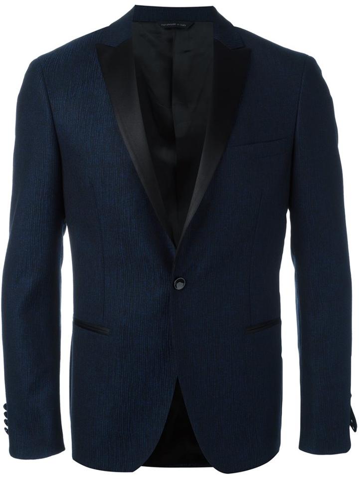 Tonello One Button Blazer, Men's, Size: 46, Blue, Acetate/viscose/virgin Wool
