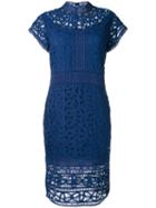 Sea - High Neck Lace Dress - Women - Cotton - 6, Blue, Cotton