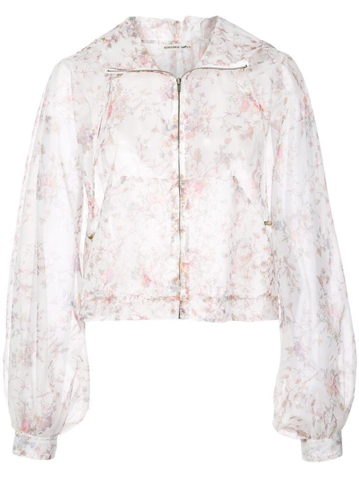 Ulla Johnson Cropped Floral Print Jacket - White