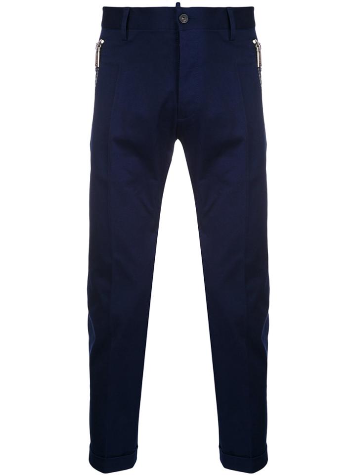Dsquared2 Zip Embellished Trousers - Blue