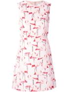 Red Valentino - Flamingo Sleeveless Shift Dress - Women - Polyester/acetate - 42, Pink/purple, Polyester/acetate