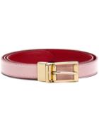 Dolce & Gabbana Classic Thin Belt, Women's, Size: 90, Pink/purple, Calf Leather