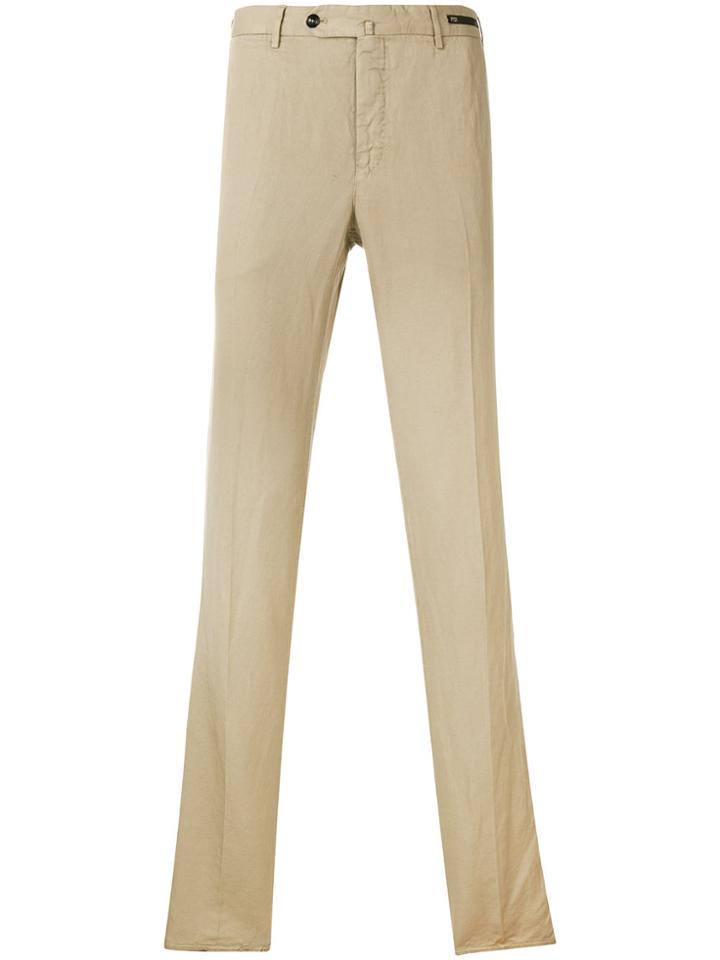Pt01 Straight-leg Chinos - Brown