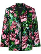 Richard Quinn Sequin Rose Single-breasted Jacket - Green