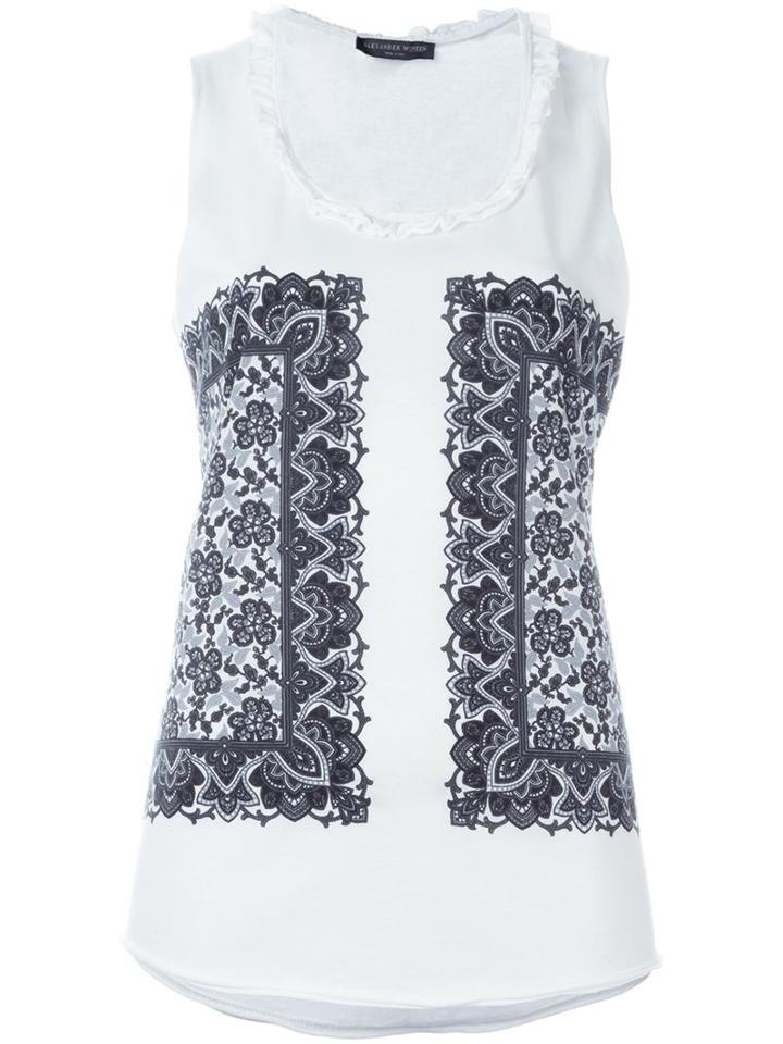 Alexander Mcqueen Floral Print Panel Tank Top