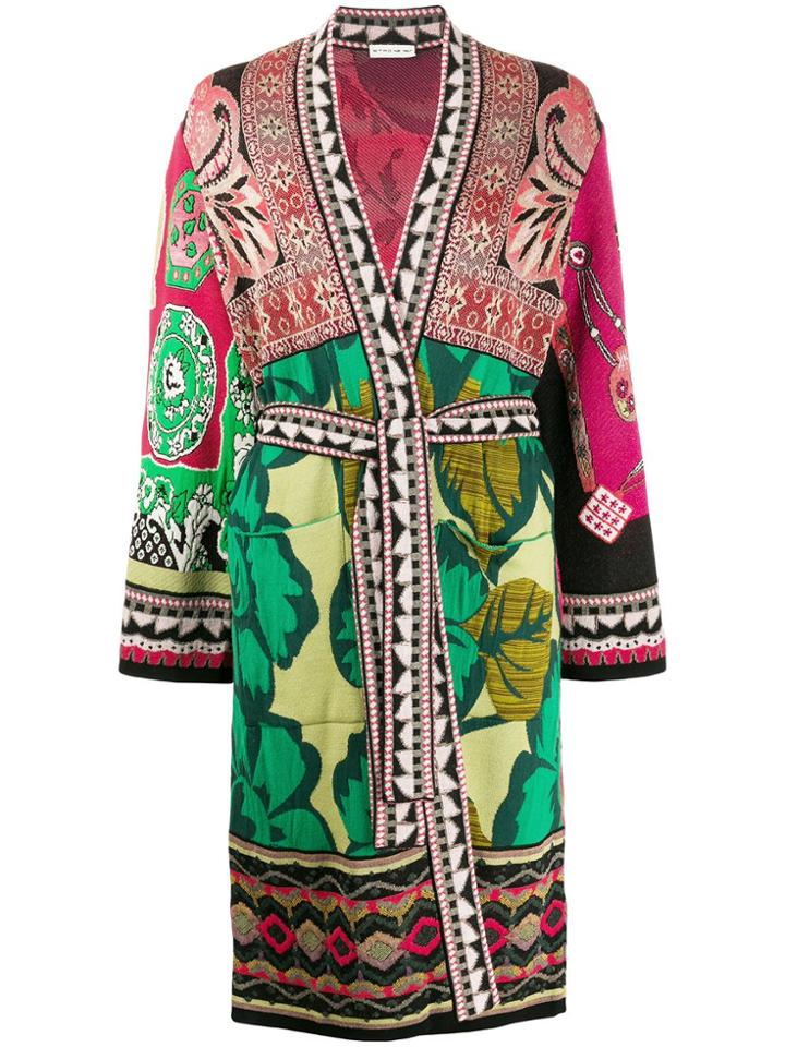 Etro Patchwork Intarsia Cardigan - Black