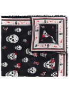 Alexander Mcqueen Floral Skull Scarf - Black