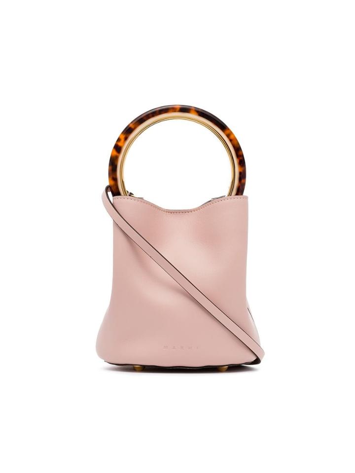 Marni Pannier Leather Bucket Bag - Pink & Purple