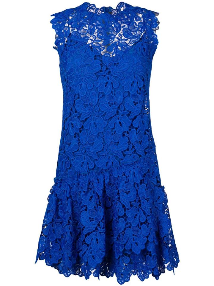 Ermanno Scervino Floral Lace Dress - Blue