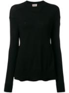 Moncler - Round Neck Top - Women - Wool/virgin Wool - S, Black, Wool/virgin Wool