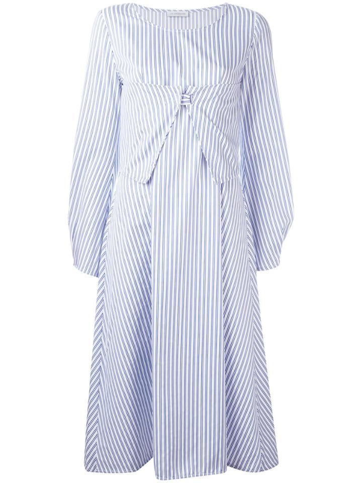 Jw Anderson Striped Midi Dress - White