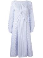 Jw Anderson Striped Midi Dress - White