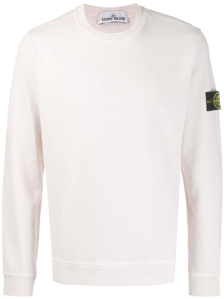 Stone Island Logo Crewneck Sweatshirt - Neutrals