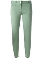 Jacob Cohen Cropped Trousers, Women's, Size: 29, Green, Cotton/spandex/elastane