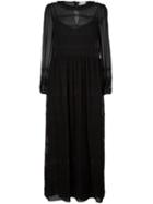 Red Valentino Sheer Lace Insert Dress, Women's, Size: 44, Black, Polyester/polyamide