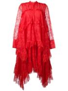 Erdem - Long Sleeve Lace Dress - Women - Silk/polyester - 10, Red, Silk/polyester