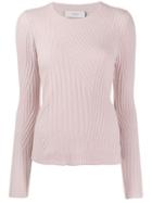 Pringle Of Scotland Travelling Ribbed Knit Sweater - Pink