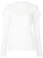 Le Ciel Bleu Ruffle Trim Top - White