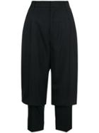 Comme Des Garçons Noir Kei Ninomiya Layered Cropped Trousers - Blue
