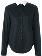 Mm6 Maison Margiela Contrast Collar Shirt, Women's, Size: 40, Black, Cotton