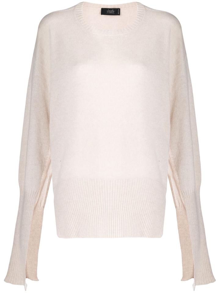 Maison Flaneur Cashmere Open Sleeves Jumper - White