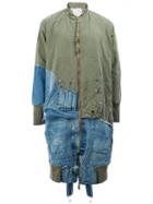 Greg Lauren Panelled Flight Coat, Men's, Size: 2, Green, Cotton